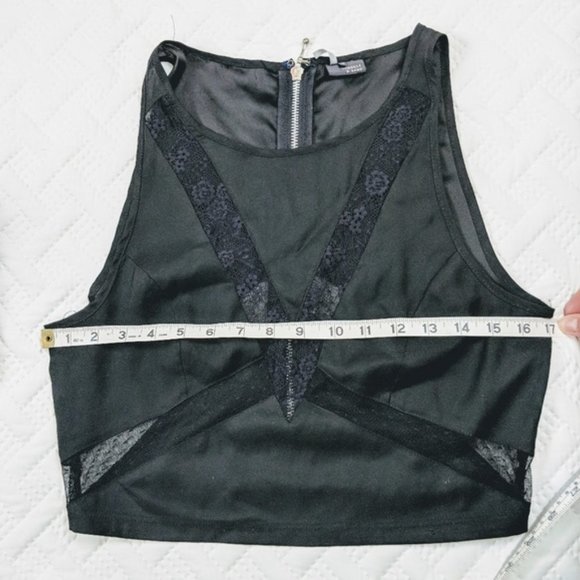 SOLD Sparkle & Fade Lace Detail Crop Top - Picture 2 of 8